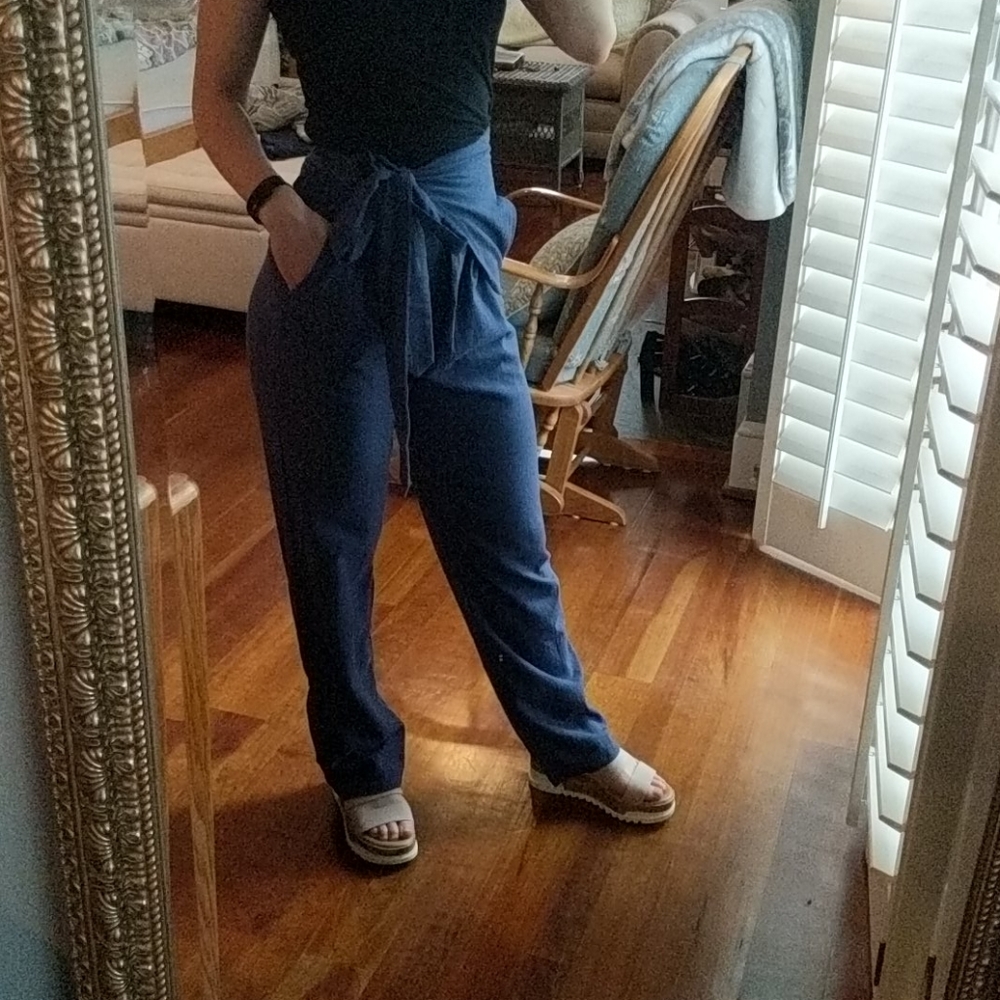 Misslook Flowy Pants with Bow Tie